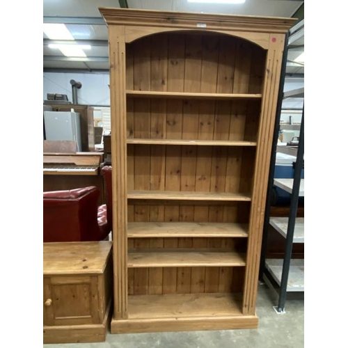 198 - Pine farmhouse bookcase 198H 107W 29D