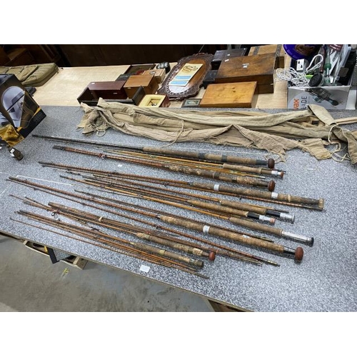 246 - 11 split cane fishing rods inc. J.B. Walker, 2 Hardy Bros Ltd C13444 & 10894C, Walker's 'Marvel' New... 