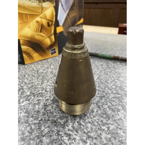 247 - Brass artillery shell fuse (Training) inert