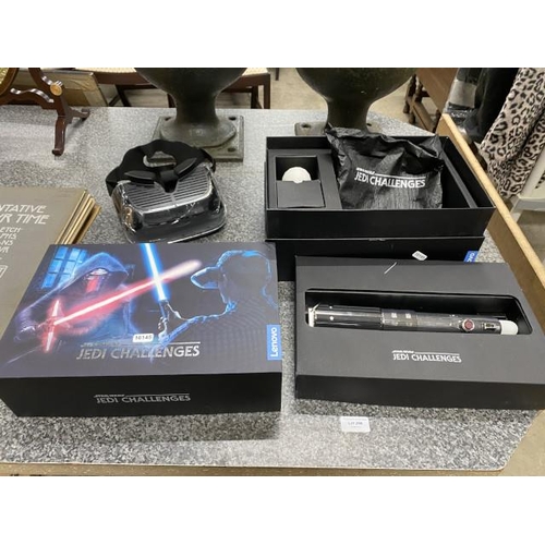 256 - Boxed Lenovo Star Wars 'Jedi Challenges' AR headset with lightsabre controller & tracking beacon mad... 