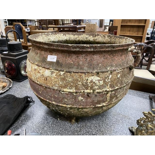 261 - Late 19th/ 20th century cast iron planter/ cauldron 41H 50cm diameter