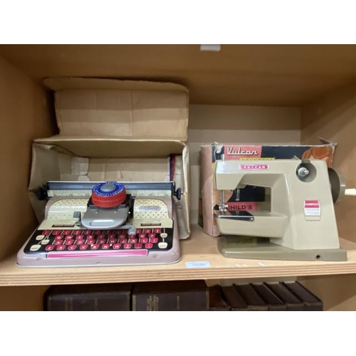 284 - Boxed Vulcan Countess child's sewing machine & boxed Mettoy Elegant child's typewriter