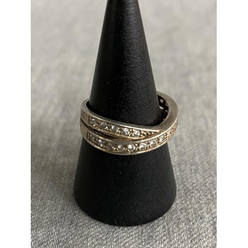 321 - 925 silver cross over ring size P