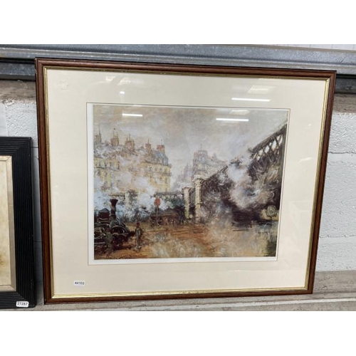 368 - Framed Claude Monet print 'Europe Bridge At Gare Saint-Lazare' 65x55cm