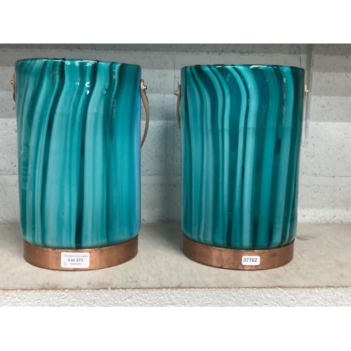 373 - Pair of Anthropologie Lilith candle lanterns