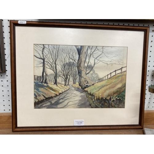 398 - Framed signed E. Charles Simpson (Yorkshire artist) watercolour 49x39cm