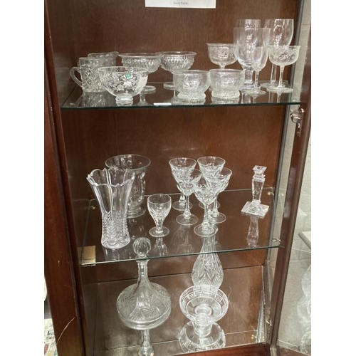 408 - Assorted glassware's including Orrefors sundae/bon bon dish, Stuart crystal candleholder, 6 Moser wi... 