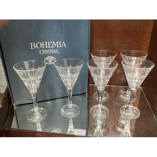 413 - Set of 6 Bohemia crystal glasses with box, as new