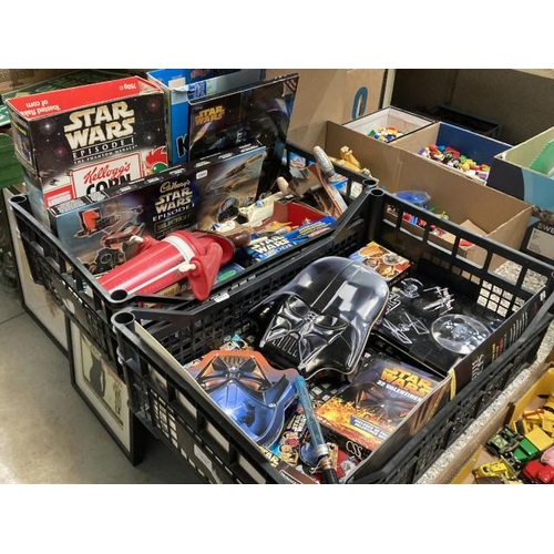 421 - 2 boxes of Star Wars memorabilia