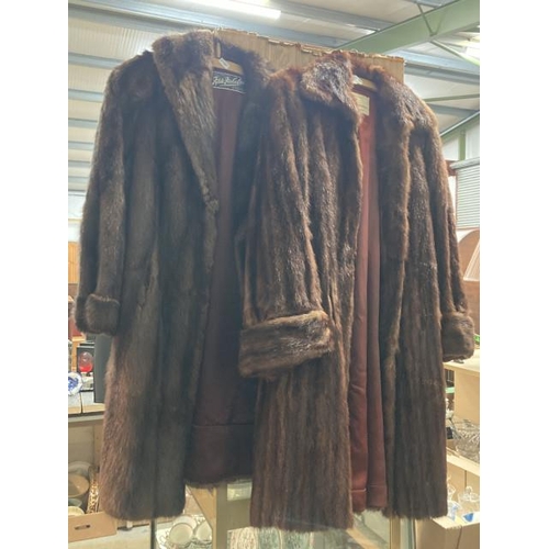 424 - 2 vintage fur coats 'Original New York Furriers' & 'Fylde Fur Co. Ltd', no sizes