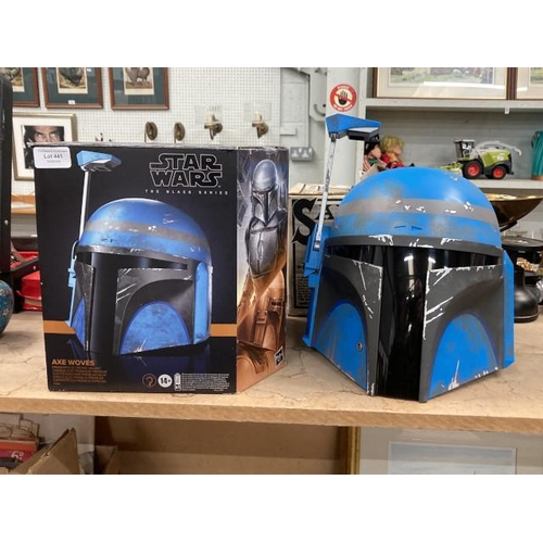 441 - Boxed Star Wars The Black Series 'Axe Wolves' premium electronic helmet