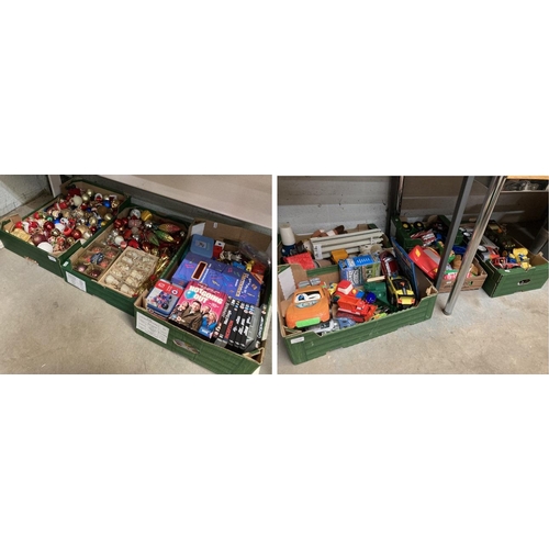 455 - 6 boxes of children's toys & 2 boxes of Christmas decorations