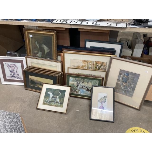 468 - Good collection of watercolours & oils inc framed oil on board of ‘Hampshire Rarity 1935’ (Peterboro... 