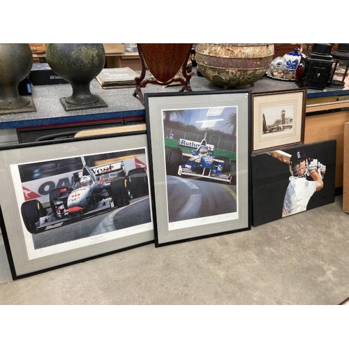 477 - 2 racing car prints by Gavin MacLeod 