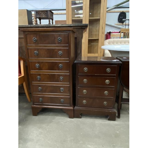 61 - Mahogany 6 drawer chest 88H 45W 33D and a mahogany 4 drawer chest 61H 41W 31D