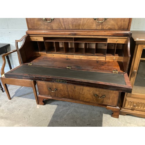 115 - George lll walnut Secretaire  178H 111W 53D