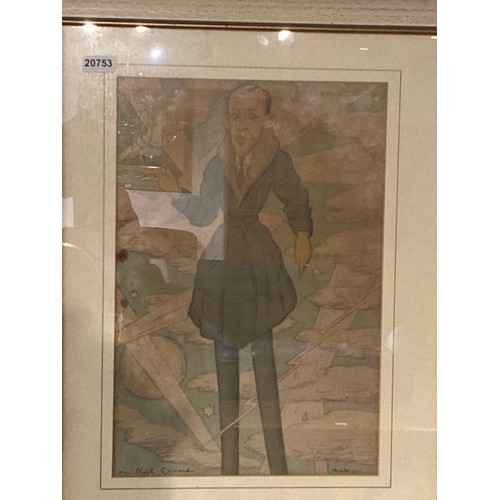 137 - 4 framed coloured prints by Max Beerbohm ‘Mr Noel Coward’, ‘Miss Peggy Wood as Sarah Millick’, ‘Mr C... 