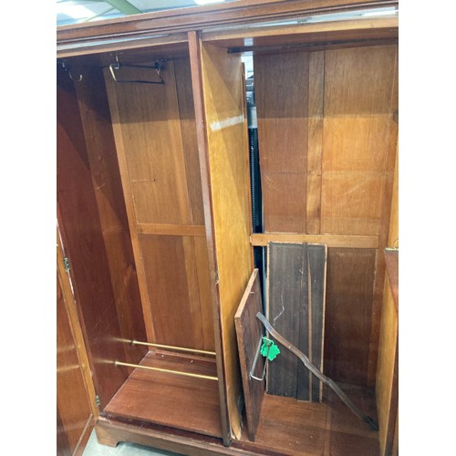 99 - Victorian mahogany two door wardrobe with hanging rail to the interior 177H 132W 51D (as found)