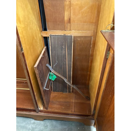 99 - Victorian mahogany two door wardrobe with hanging rail to the interior 177H 132W 51D (as found)