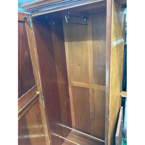 99 - Victorian mahogany two door wardrobe with hanging rail to the interior 177H 132W 51D (as found)