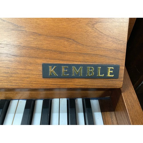 173 - Teak framed ‘Kemble’ B7 upright piano 93H 134W 56D