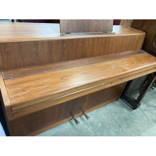 173 - Teak framed ‘Kemble’ B7 upright piano 93H 134W 56D