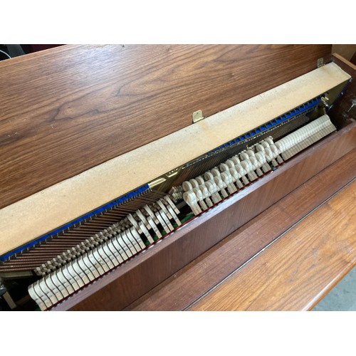 173 - Teak framed ‘Kemble’ B7 upright piano 93H 134W 56D