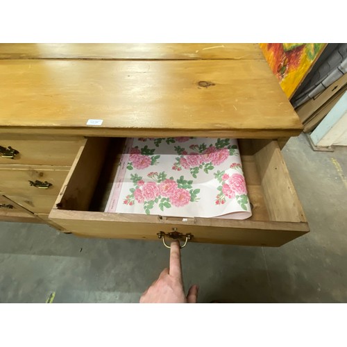 102 - Antique pine 2 over 3 chest of drawers 105H 119W 53D