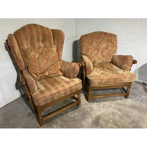 116 - 2 Ercol 'Old Colonial' His & Hers armchairs 83H 87W 80D & 115H 84W 90D