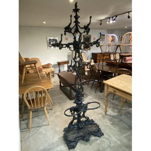 120 - Reproduction 'Coalbrookdale' cast iron hall stand in the form of a tree 203H 76W