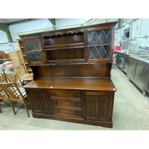 127 - Carved oak dresser 165H 160W 48D