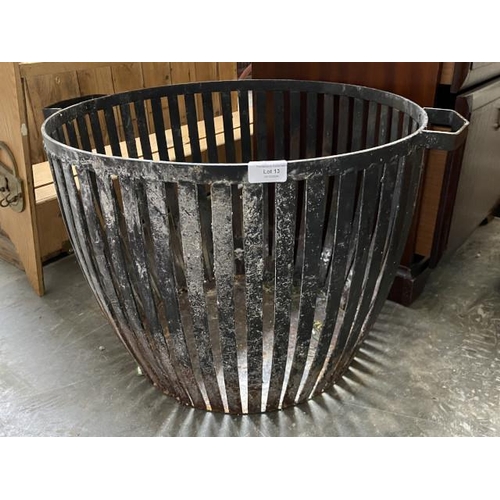 13 - Metal fire basket 40H 52cm diameter