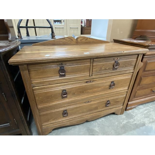 135 - Victorian ash 2 over 2 chest of drawers 87H 105W 47D