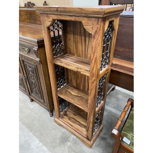 139 - Sheesham wood 'Ring Jali' bookcase 119H 50W 26D