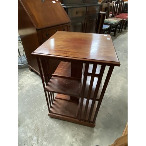 15 - Victorian mahogany revolving bookcase 75H 50W 50D