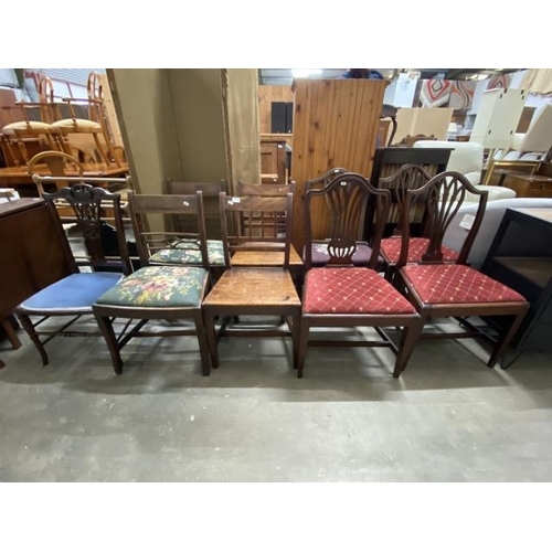 17 - 8 assorted Georgian dining chairs and one other