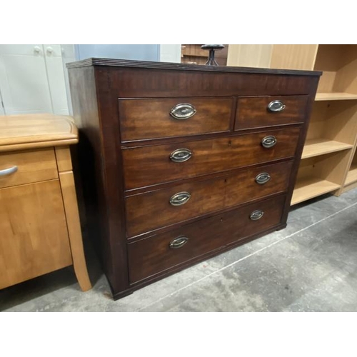 176 - 19th century mahogany chest of drawers 100H 121W 55D