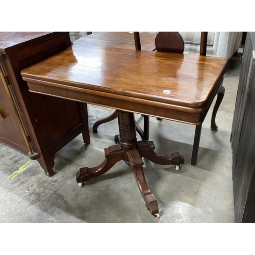 188 - Victorian mahogany fold over tea table 75H 91W 45-90D