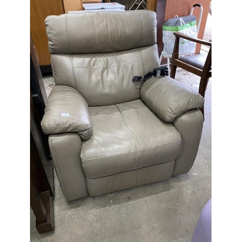 199 - Taupe leather electric reclining armchair