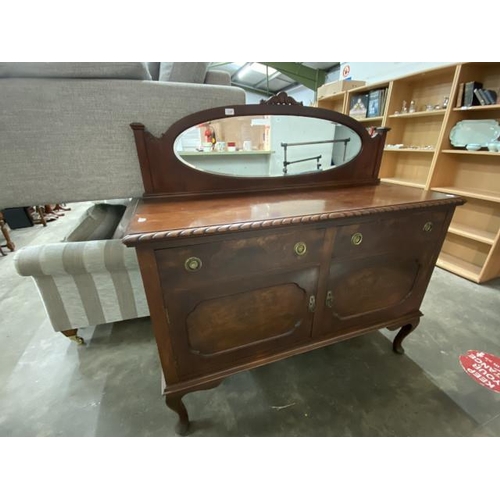 209 - Edwardian mahogany mirror back sideboard 138H 138W 51D