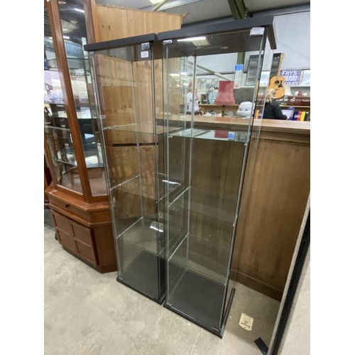 215 - 2 contemporary display cabinets 162H 43W 37D