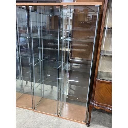 218 - 2 contemporary display cabinets 162H 43W 37D