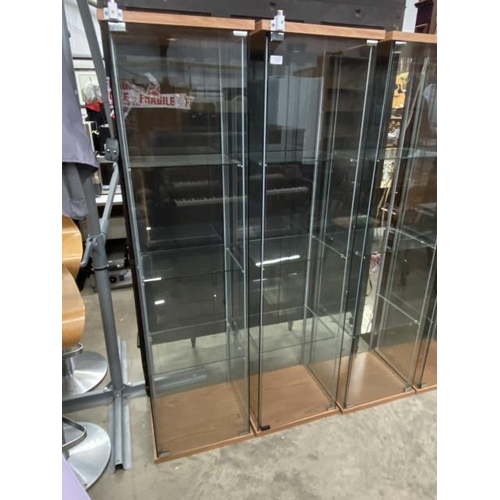 219 - 2 contemporary display cabinets 162H 42W 37D