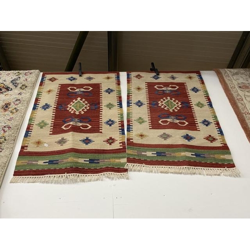 25 - Pair of Kilim carpets (both 130 x 74cm)