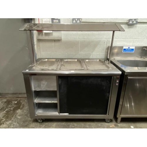 35 - Corsair stainless steel catering hot cupboard with heated top 143H 122W 71D