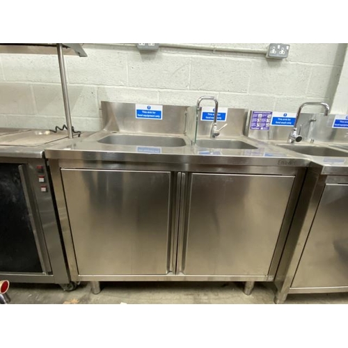 37 - Enodis stainless steel catering sink unit 90H 110W 75D