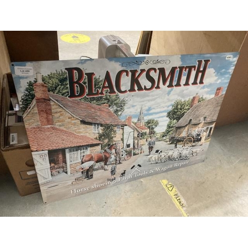 459 - Reproduction metal advertising sign for Blacksmith 50H 70W