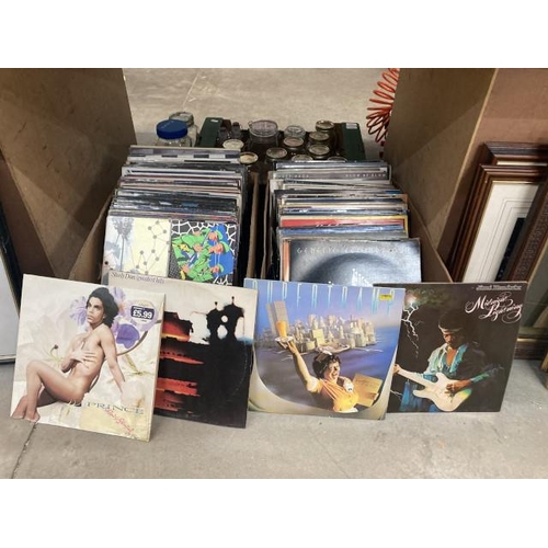 466 - 2 boxes of LPs including Prince, Supertramp, Jimi Hendrix, Marillion, Crosby, Stills & Nash, Steely ... 