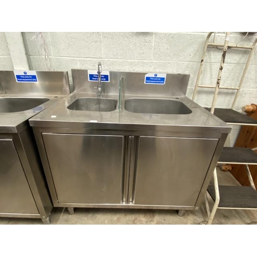 64 - Enodis stainless steel catering sink unit 90H 110W 75D