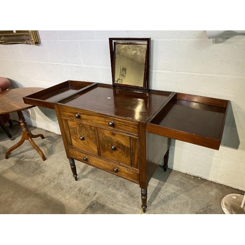 78 - Georgian mahogany gentleman's dressing chest/cabinet 122H 153W 56D